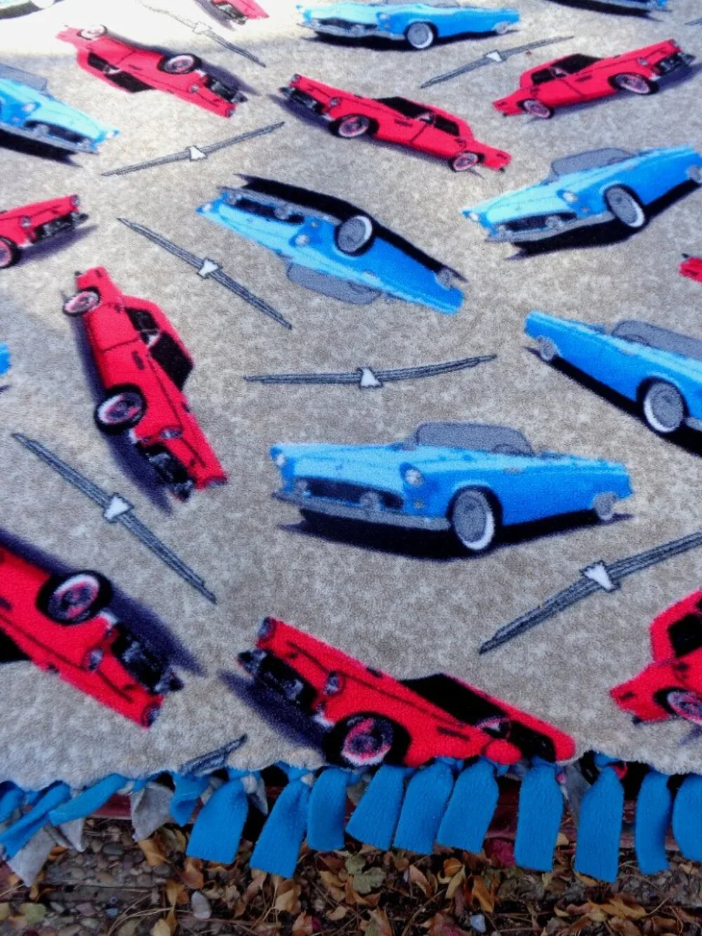 very nice ford t-bird 63x54 homemade blanket